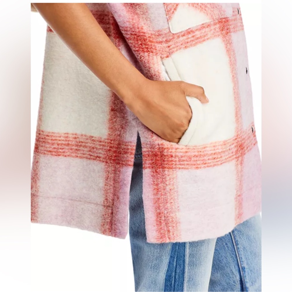IRO - Lemina Plaid Shirt Jacket - Pink, White, Red - size Small - NWT - Picture 5 of 15